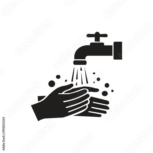 Handwashing icon silhouette illustration Handwashing icons are generally designed to convey messages about cleanliness, health, and preventing the spread of germs quickly and intuitively. Overall, han