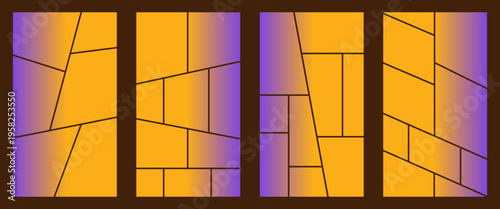 geometric parallelogram line or plane arrangement, with golden brown gradient color isolated on black background
