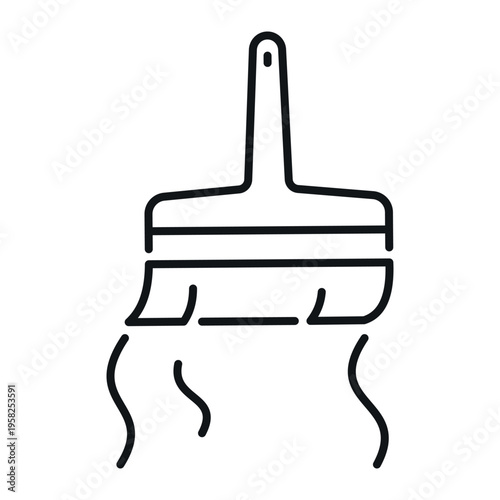 A wide brush icon used in design work or renovation, in vector format, depicting simple lines and design elements.