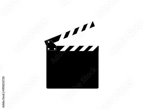 Classic Film Clapperboard Icon Representing Movie Production, Filmmaking, Direction and Cinema Creativity.