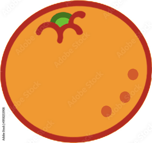Orange Fruit Icon – Simple Citrus Vector Illustration