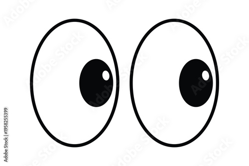 Cartoon Eyes Vector Icon – Funny Character Expression Design