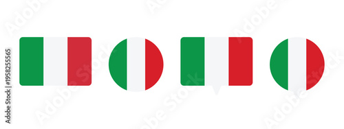 Italian Flag Shapes Vector Icon National Design Geometric Illustration