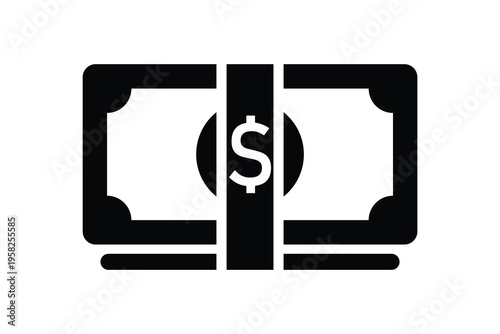 Stack of Dollar Bills Vector Icon Financial Design Illustration Symbol