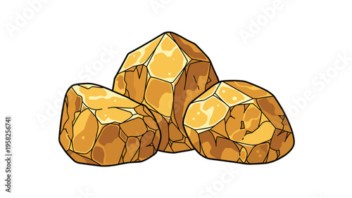 Small pile of solid gold nuggets with sharp edges and a shiny metallic texture is displayed on a clean white background.