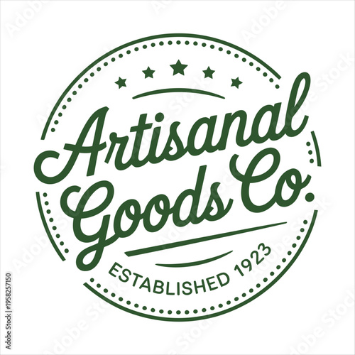 Green Circular Artisanal Goods Co Logo Established 1923