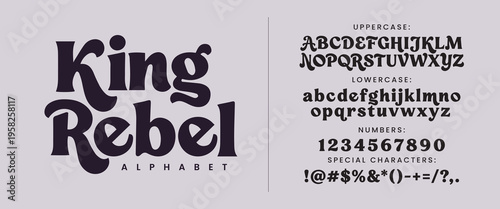 King Rebel Bold Groovy Display Font with Special Characters for Retro Streetwear and Music Brand