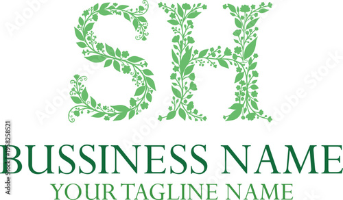 SH S sh initial logo | initial based abstract modern minimal creative logo, vector template image. luxury logotype logo, real estate homie logo. typography logo. initials logo