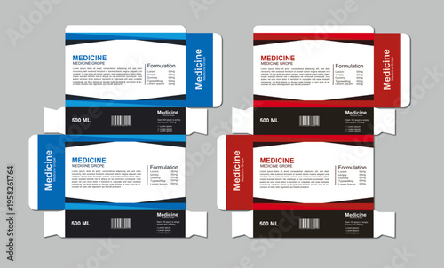 Healthcare Product Box Template – Vector Die-Cut Packaging Design.