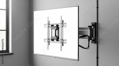 A sleek wall-mounted TV with a modern design in a minimalist room with content