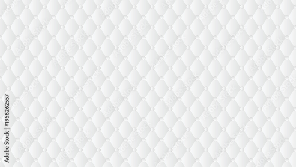 Naklejka premium luxury white quilted leather texture background with elegant diamond pattern and soft fabric button details