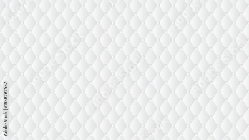 luxury white quilted leather texture background with elegant diamond pattern and soft fabric button details