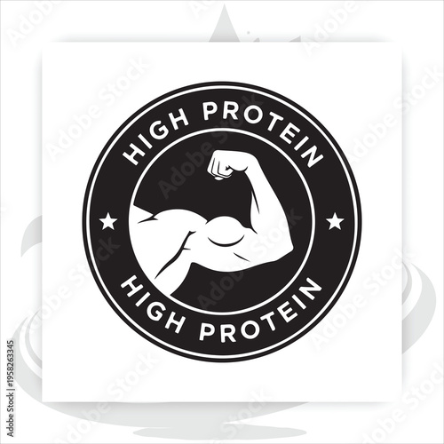 Protein Power: A dynamic emblem of muscular strength, embodying the essence of high protein content for enhanced fitness and body-building
