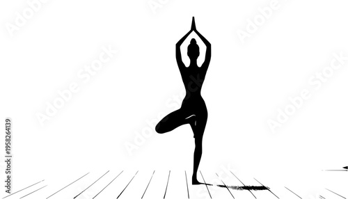 silhouette of a woman doing yoga