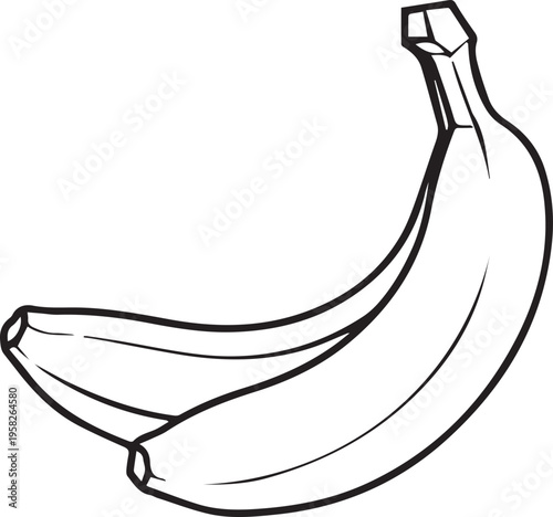 minimalist black and white banana icon isolated on white background