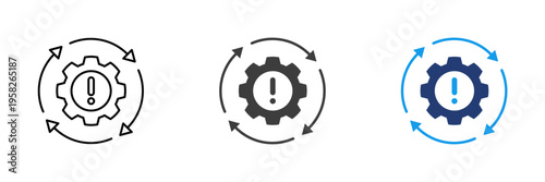 Technical updating, reboot symbol icon.