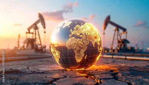 Global Oil Industry Crisis Energy Market Earth Pollution Climate Risk