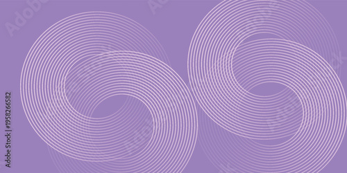 Abstract circle lines on pink and purple background. Geometric stripe line art design for poster, brochure, cover, website, header, web banner, presentation.