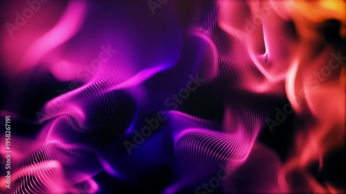 Abstract neon waves gradient flow background loop video