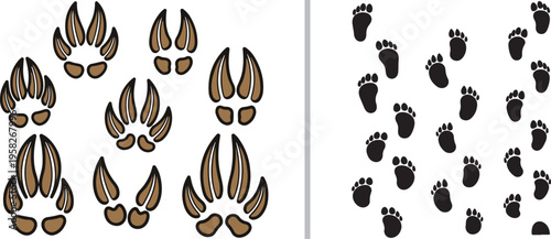 Vector illustration showing a blue water bottle sticker on a chain-link fence background, next to a black and white bag icon with a matching diamond mesh pattern and a white handle.