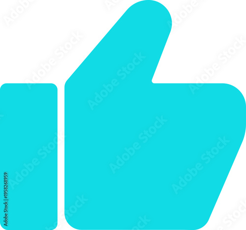 Cyan Thumbs Up Icon