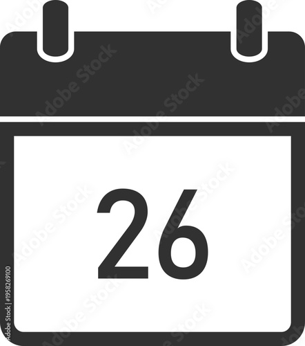 Calendar Page With Number 26