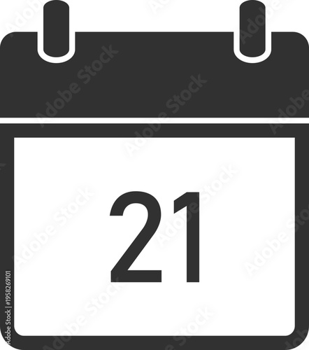 Calendar Page With Number 21