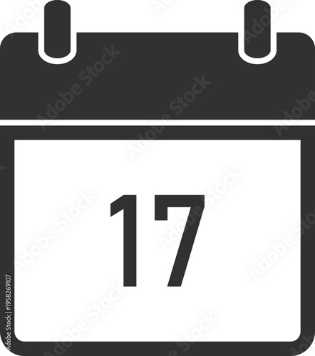 Calendar Page With Number 17