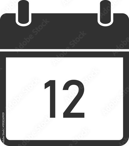 Calendar Page With Number 12