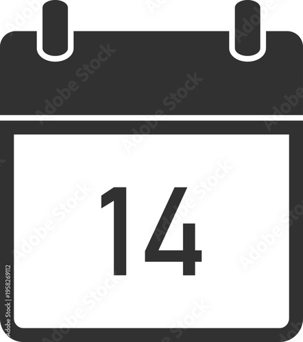 Calendar Page With Number 14