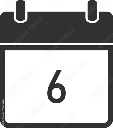 Calendar Page With Number 6