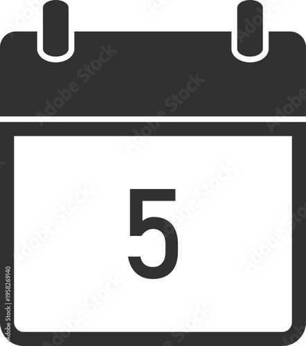 Calendar Icon with Number 5