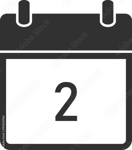 Calendar Icon With Number Two