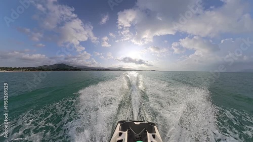 Jetski ride, back view