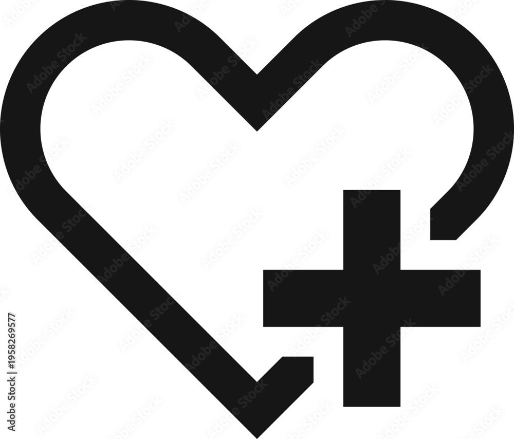 Obraz premium Heart Health Plus Icon