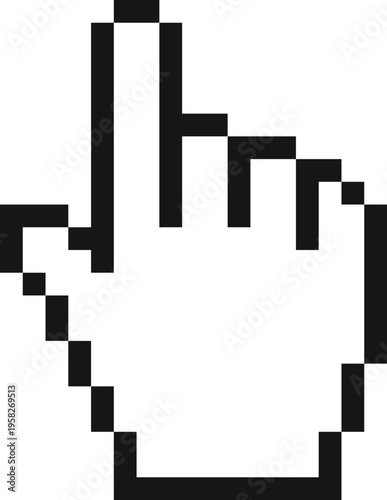 Pixelated Hand Cursor Icon