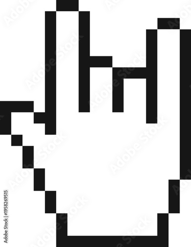 Pixelated Hand Cursor Icon