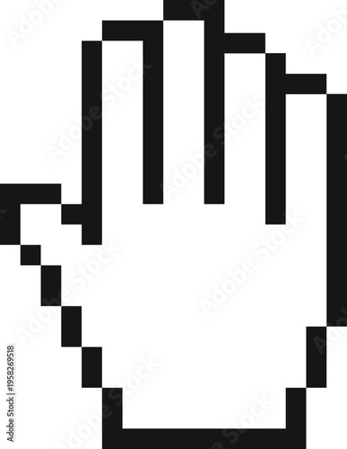 Pixelated Hand Cursor Icon
