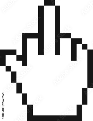 Pixelated Hand Cursor Icon