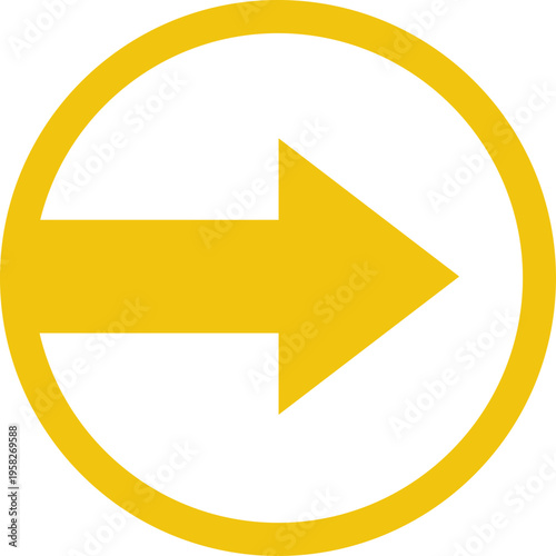 Yellow Arrow Inside Circle
