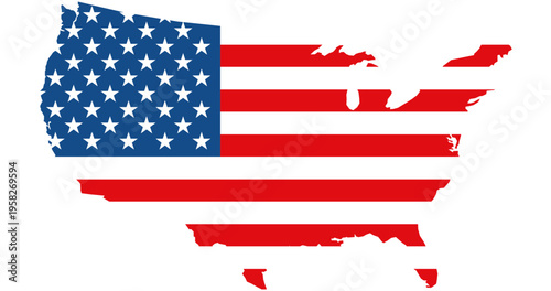USA Map Flag Design