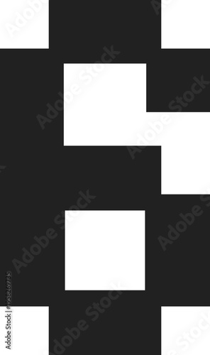 Retro Pixelated Number Six