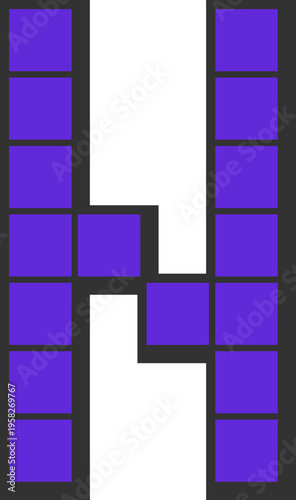 Pixelated Letter H