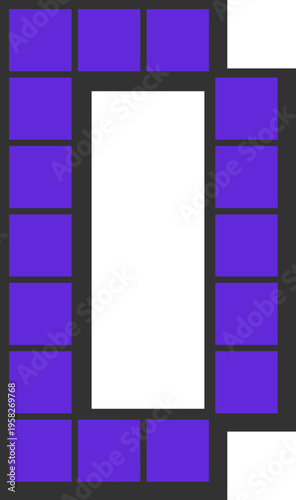 Purple Pixelated Number Zero