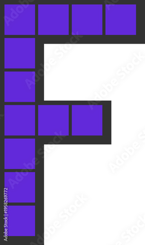 Pixelated Letter F