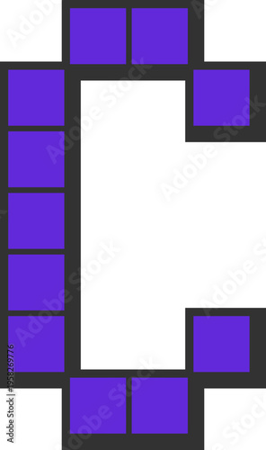 Pixelated Letter C Icon