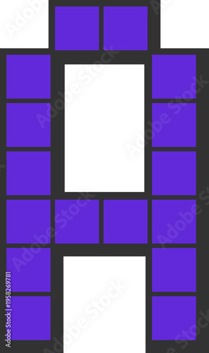 Pixelated Letter A Icon