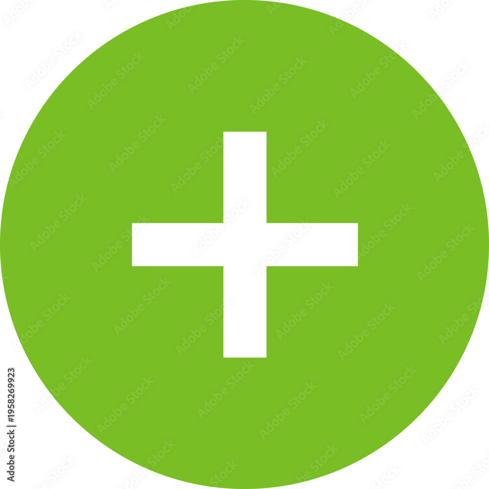 Fototapeta premium Green Plus Sign Icon