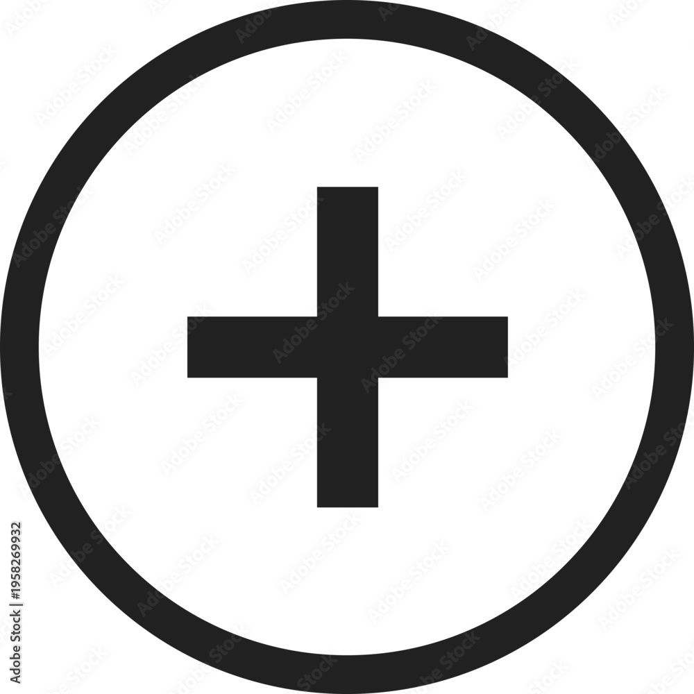 Obraz premium Simple Plus Sign Icon