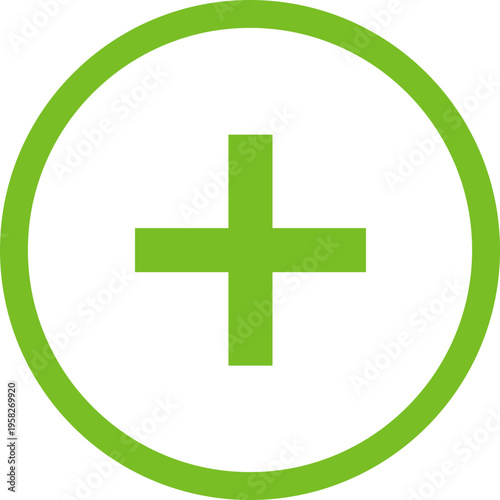 Green Plus Sign Inside Circle